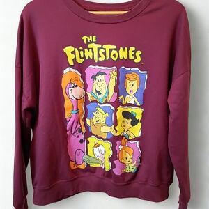 The Flintstones Women's Size XL Long Sleeve Pullover Graphic Sweatshirt Y2K